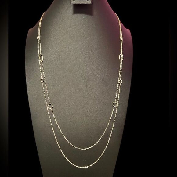 🤯5/$20🤯 NWT Mixit Delicates Gold Tone Double Strand Station Long Necklace - Picture 1 of 4